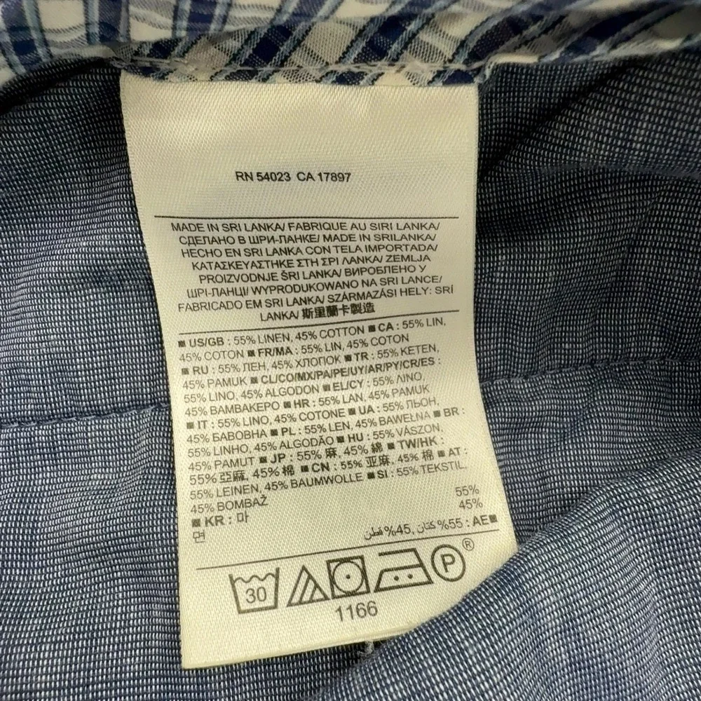 Banana Republic Kentfield Pant Mens 38x32 Grey Linen Cotton Flat Front Casual
